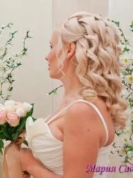 Свадебная прическа средние волосы блонд